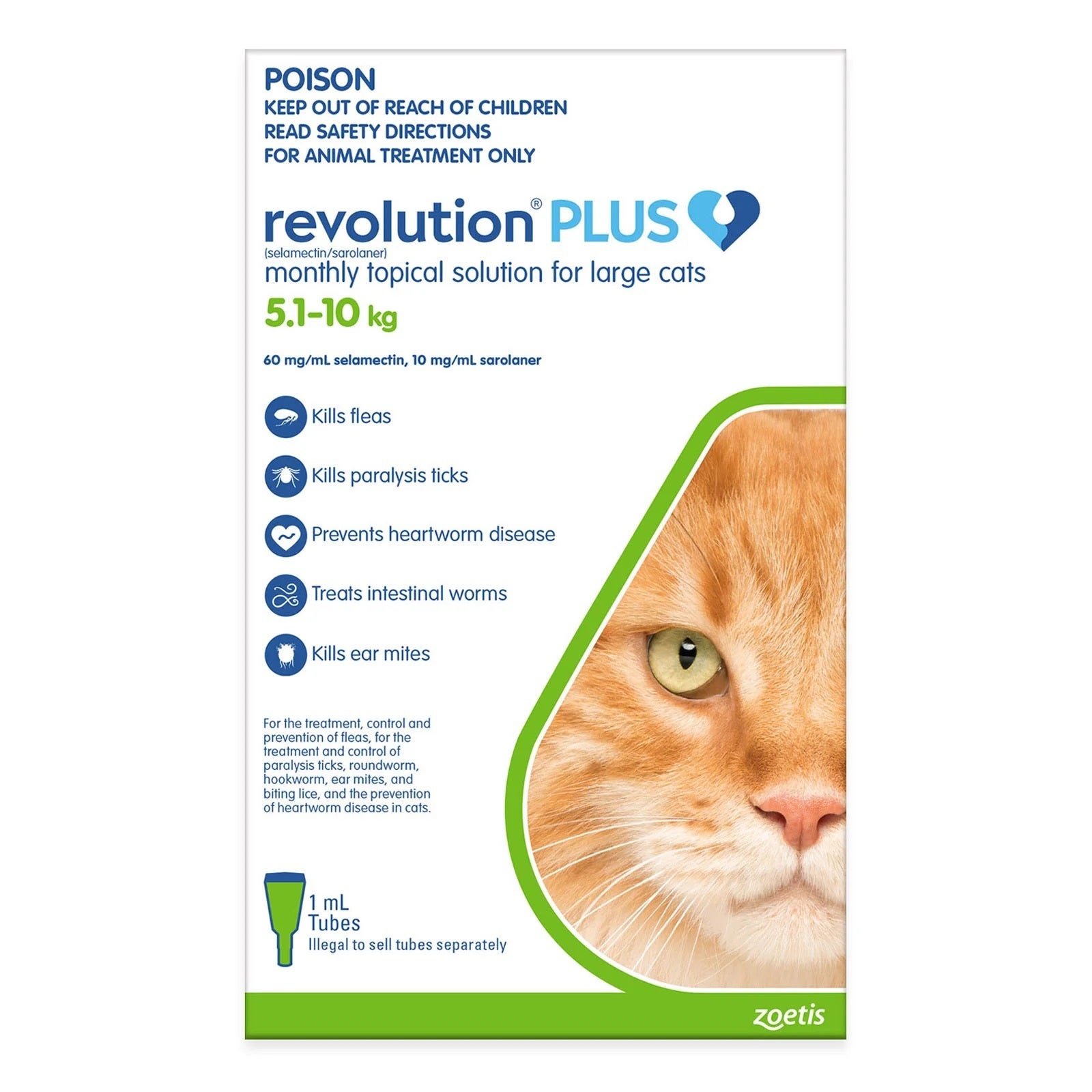 Revolution plus cat 5 1 10kg 6 pack veterinary dermatology specialists